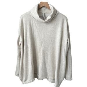 Athleta Ethereal Brushed Funnel Neck Sweatshirt Light Oatmeal Medium